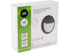 Aplique Circular Para Exterior Coliandro Negro Ip65,