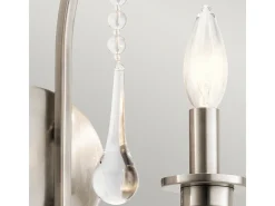 Aplique clásico de acero peltre y cristal 2 luces E14 Karlee