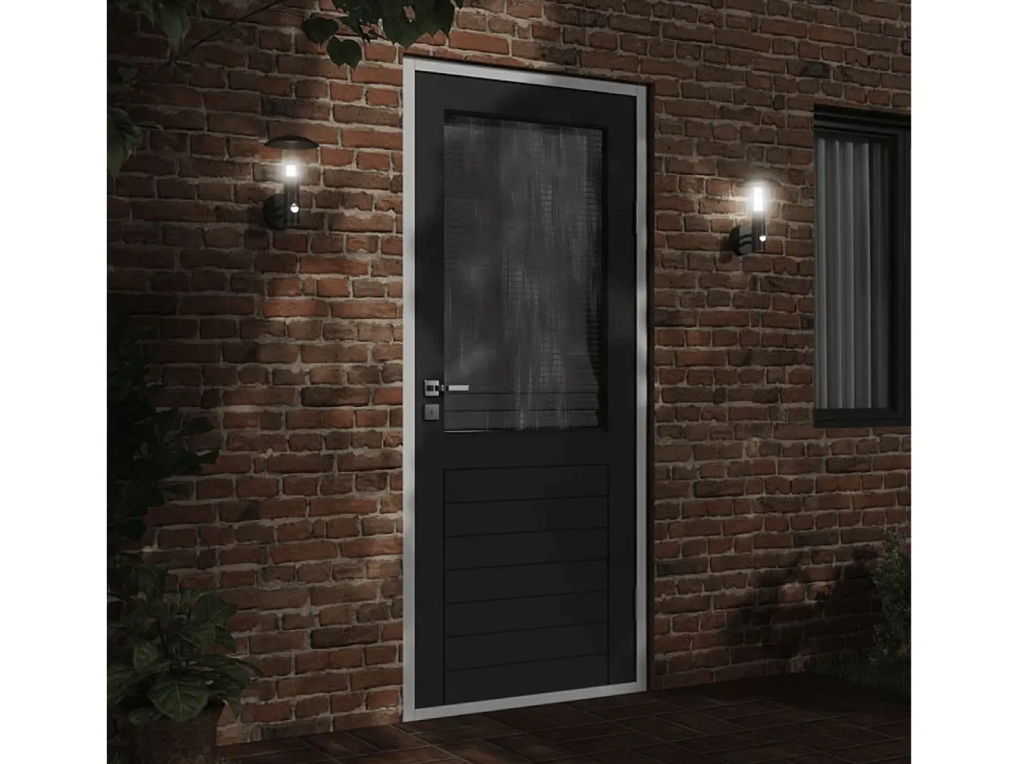 Aplique de exterior con sensor acero inoxidable negro ES761358