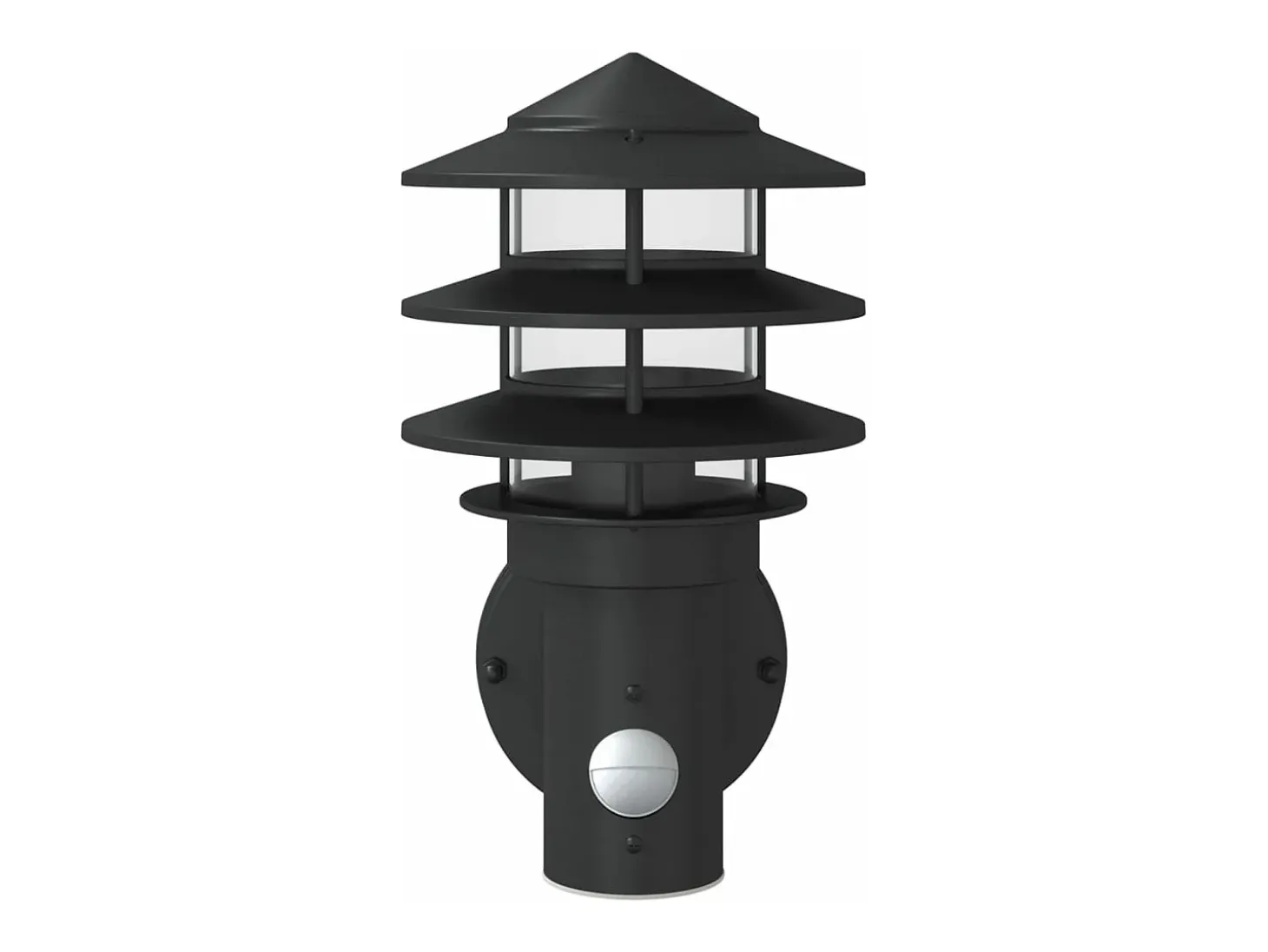 Aplique de exterior con sensor acero inoxidable negro ES208023