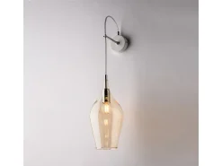 Aplique de hierro Ares con cristal pyrex ámbar 1 luz .14 P.21 BL273-AP1-AM