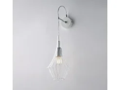 Aplique de hierro Zeus con cristal pyrex transparente 1 luz .14 P.21 BL270-AP1-TR