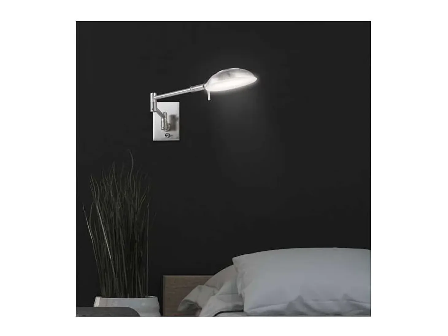Aplique de lectura modelo Max acabado níquel satinado 10 cm(alto) 11 cm(ancho) 42 cm(fond
