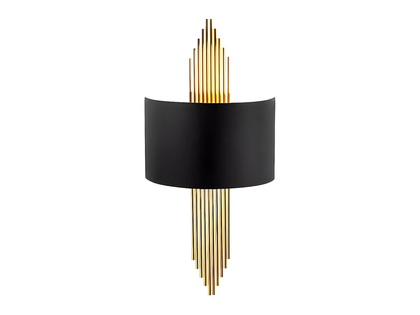 Aplique de metal - lámpara Ancho 22 x Alt. 75 cm - Negro y dorado - SANGARIUS