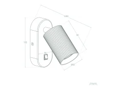 Aplique de Pared Aluminio Aritz 1 Foco Negro