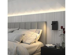 Aplique de pared BALTIC estilo moderno - LED SMD 3W - 251lm y 3K- USB - 350º - on&off - 30.000 horas - IP20 - acero y blanco