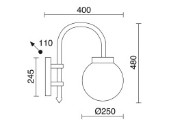 Aplique de pared BOOM estilo clásico - Alt. 48 cm x D. ø25 cm - Aluminio - E27 42W - ip44 - blanco