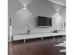 Aplique de pared BRICK estilo moderno de aluminio - Ancho 6,5 x Alt. 7,2 cm - aluminio cepillado - LED SMD 3W - 3K - up&down - 110º - IP20