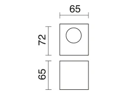 Aplique de pared BRICK estilo moderno de aluminio - Ancho 6,5 x Alt. 7,2 cm - negro - LED SMD 3W - 3K - up&down - 110º - IP20
