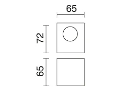 Aplique de pared BRICK estilo moderno de aluminio - Ancho 6,5 x Alt. 7,2 cm - negro - LED SMD 3W - 3K - 110º - IP20