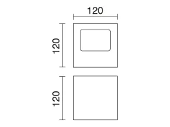 Aplique de pared BRICK estilo moderno de aluminio - Ancho 12 x Alt. 12 cm - aluminio cepillado - LED SMD 2x 5W - 3K - up&down - 67º - IP44