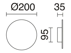 Aplique de pared CIRCULAR estilo moderno y versátil - D.ø20 cm - LED SMD 9W - 890lm y 3k - aluminio y negro