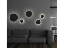 Aplique de pared CIRCULAR estilo moderno y versátil - D.ø40 cm - LED SMD 28W - 3020lm y 3k - aluminio y negro