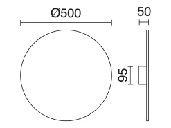 Aplique de pared CIRCULAR estilo moderno y versátil - D.ø50 cm - LED SMD 40W - 4040lm y 3k - aluminio y blanco
