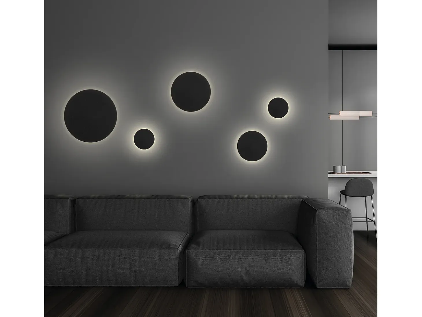 Aplique de pared CIRCULAR estilo moderno y versátil - D.ø40 cm - LED SMD 28W - 3020lm y 3k - aluminio y blanco