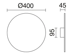 Aplique de pared CIRCULAR estilo moderno y versátil - D.ø40 cm - LED SMD 28W - 3020lm y 3k - aluminio y blanco