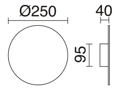 Aplique de pared CIRCULAR estilo moderno y versátil - D.ø25 cm - LED SMD 13W - 1155lm y 3k - aluminio y negro