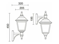 Aplique de pared CLIC CLAC 4 estilo clásico - Alt. 45 cm x anchura 32 cm- E27 42W - poliamida - ip44 - blanco