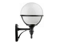 Aplique de pared CLIC CLAC GLOBO estilo clásico - Alt. 40 cm x D.ø27 cm - E27 42W - poliamida - esfera policarbonato - ip44 - negro