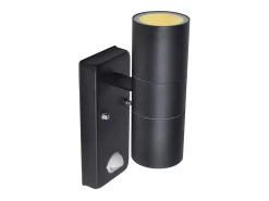 Aplique de pared con sensor y LED, acero inoxidable, negro ES118072