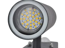 Aplique de pared con sensor y LED, acero inoxidable, negro ES118072