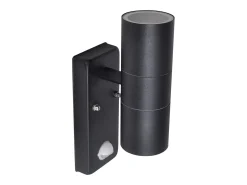 Aplique de pared con sensor y LED, acero inoxidable, negro ES118072