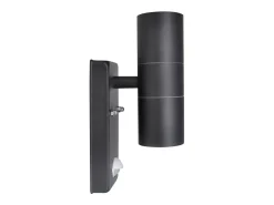 Aplique de pared con sensor y LED, acero inoxidable, negro ES118072
