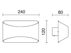 Aplique de pared COOPER estilo moderno y versátil - Anchura 24 cm - LED SMD 9W - 850lm y 3K - up&down - acero y blanco
