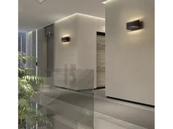 Aplique de pared COOPER estilo moderno y versátil - Anchura 24 cm - LED SMD 9W - 850lm y 3K - up&down - acero y negro