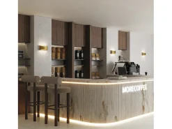 Aplique de pared COOPER estilo moderno y versátil - Anchura 24 cm - LED SMD 9W - 850lm y 3K - up&down - acero y oro mate