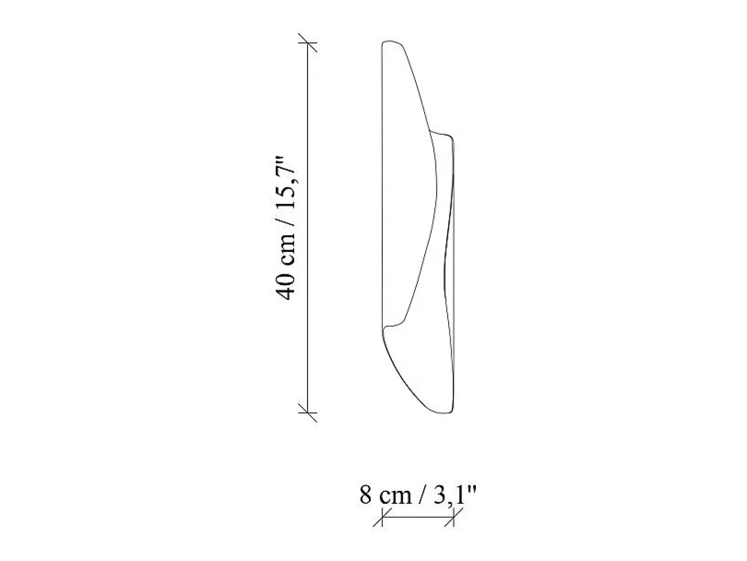 Aplique de pared de metal dorado - Alt. 40 x P 11 cm - LYNOR