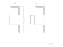 Aplique de Pared Exterior Aluminio Docker Negro