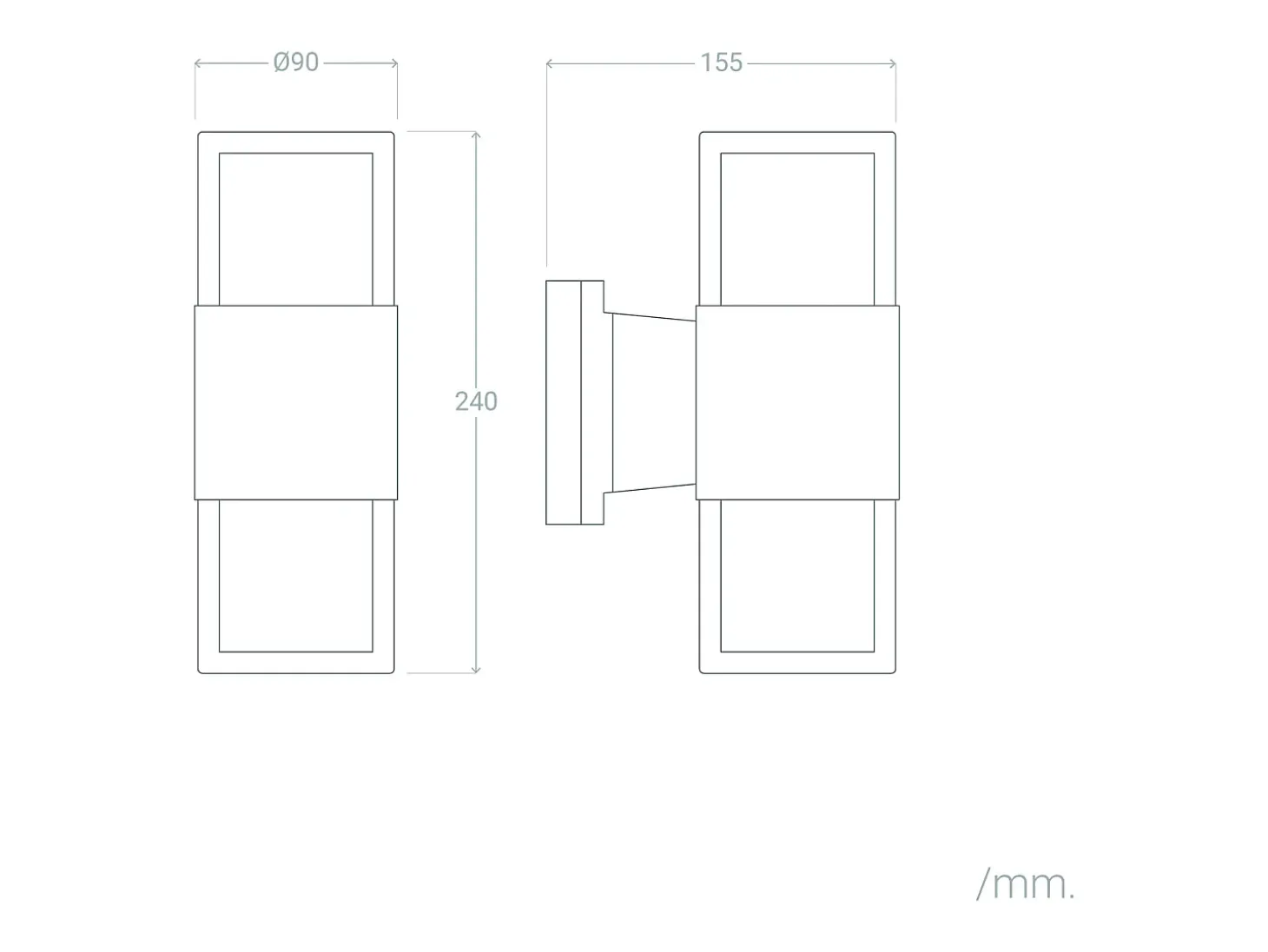 Aplique de Pared Exterior Aluminio Docker Negro