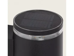Aplique de Pared Exterior Solar LED Aluminio Gael Negro