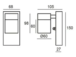 Aplique de Pared Exterior Acero Inoxidable con Sensor PIR Stone Antracita