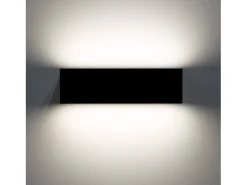 Aplique de Pared Exterior LED 10W Iluminación Doble Cara Rectangular Negro Lena 4000K Blanco Neutro
