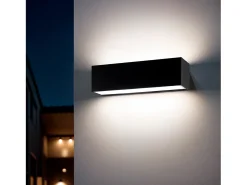 Aplique de Pared Exterior LED 10W Iluminación Doble Cara Rectangular Negro Lena 4000K Blanco Neutro
