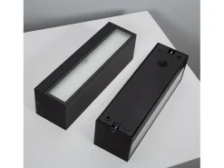 Aplique de Pared Exterior LED 10W Iluminación Doble Cara Rectangular Negro Lena 4000K Blanco Neutro