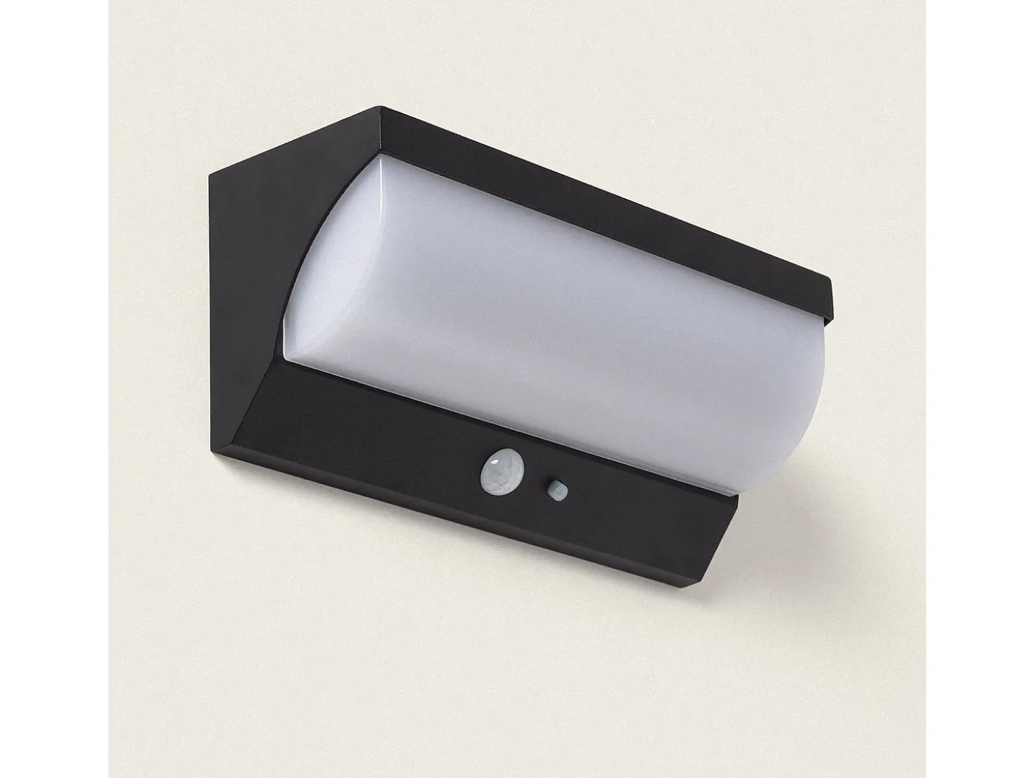 Aplique de Pared Exterior Solar LED 5W Aluminio con Sensor de Movimiento Goran Negro
