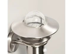Aplique de Pared Exterior de Acero Inoxidable Stage con sensor PIR Plateado