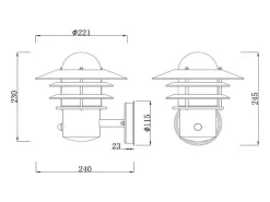 Aplique de Pared Exterior de Acero Inoxidable Stage con sensor PIR Plateado
