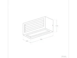 Aplique de Pared Exterior Metal Verina Negro