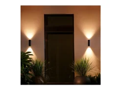 Aplique de Pared Exterior LED White Color 2x8W Hue Appear Negro