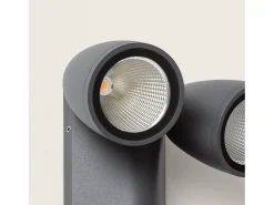 Aplique de Pared Exterior LED 12W Aluminio con Sensor de Movimiento PIR Abel Dos Focos Gris Oscuro