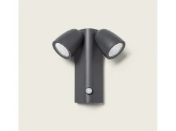Aplique de Pared Exterior LED 12W Aluminio con Sensor de Movimiento PIR Abel Dos Focos Gris Oscuro