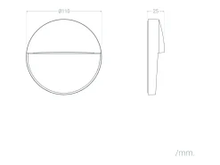 Aplique de Pared Exterior LED 3W CCT Seleccionable Superficie Circular Jade Negro