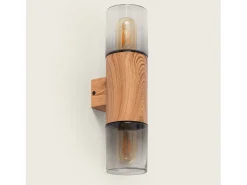 Aplique de Pared Exterior Acero Inoxidable Emley Duo Marrón claro