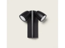 Aplique de Pared Exterior LED 12W Aluminio Abel Dos Focos Negro