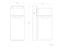 Aplique de Pared Exterior Acero Inoxidable y Cristal Isoba Negro
