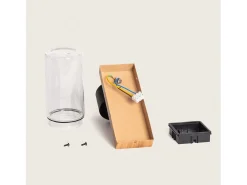 Aplique de Pared Exterior Acero Inoxidable y Cristal Isoba Negro